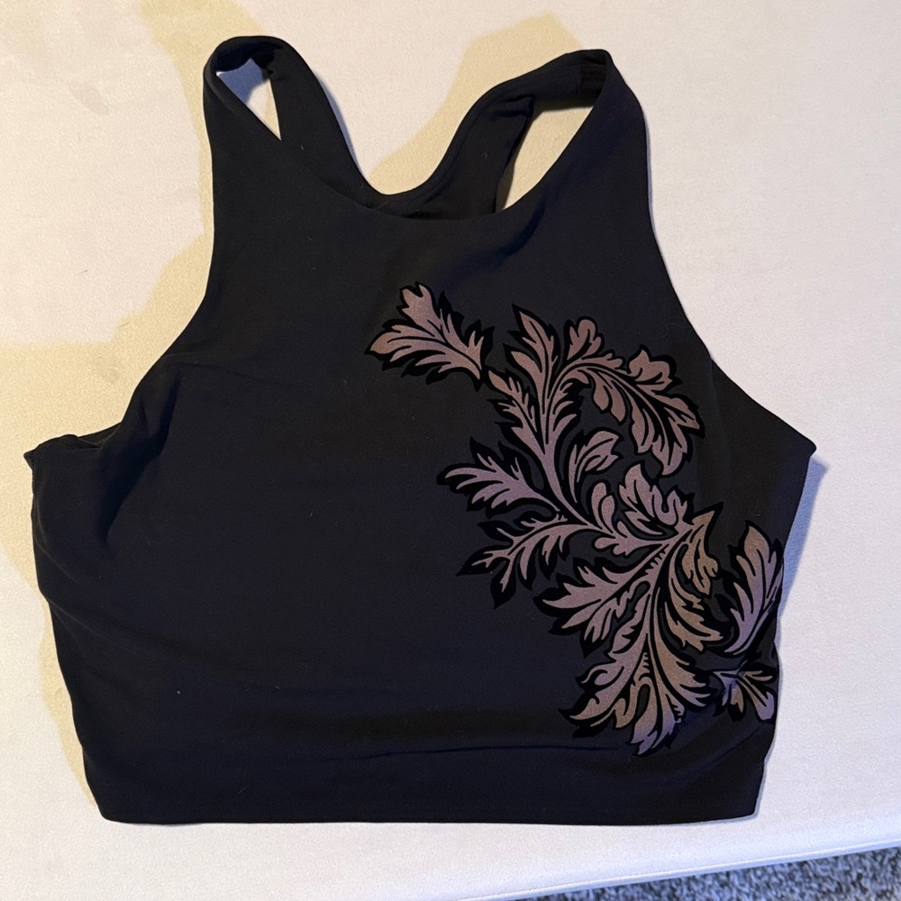 Athleta black Conscious Crop bra top size large
